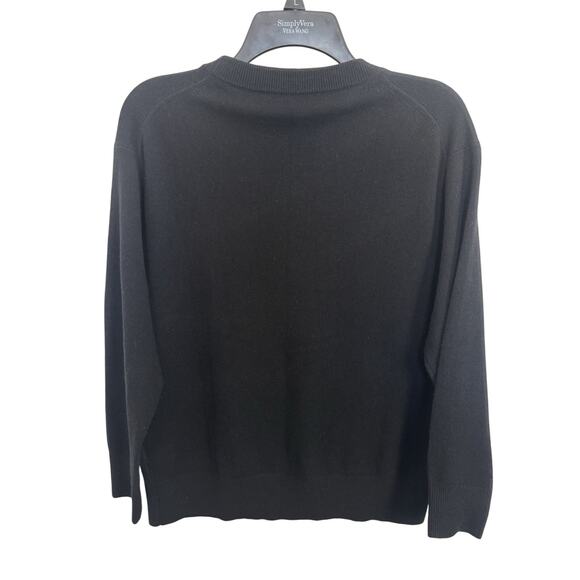 J Crew Cashmere Black Relaxed Crewneck Sweater Oversized XXS Quiet Luxury - Picture 3 of 6